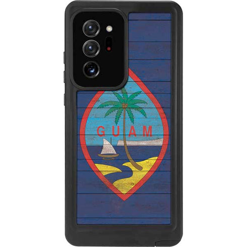 Guam Flag Dark Wood Galaxy Note20 Ultra 5G Waterproof Case